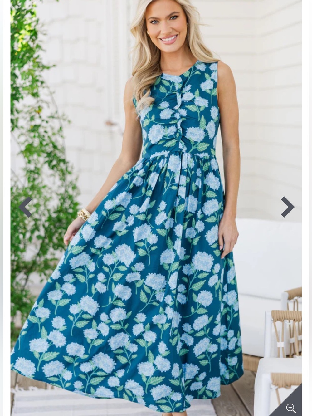NEW Shop the Mint All Together Now Navy Blue Floral Midi Dress XS Ruffle